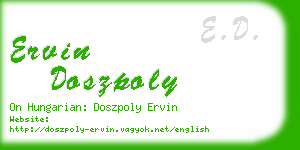 ervin doszpoly business card